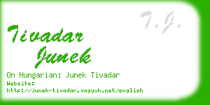 tivadar junek business card